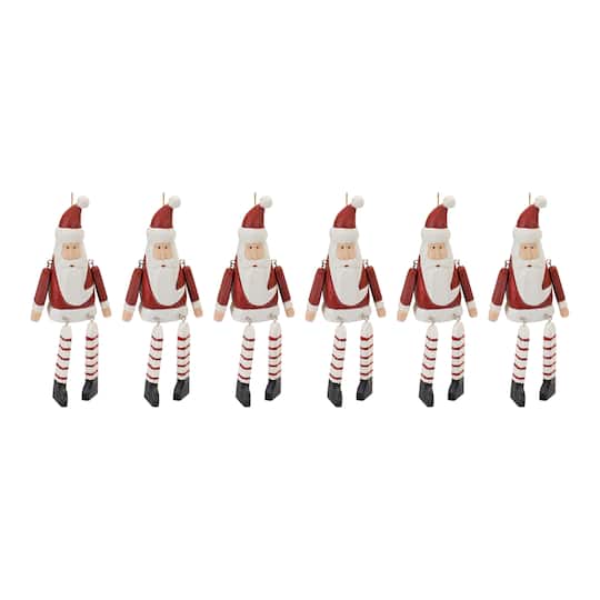 6ct. Dangle Santa Ornament By Melrose in Red/White | 9" | Michaels®
